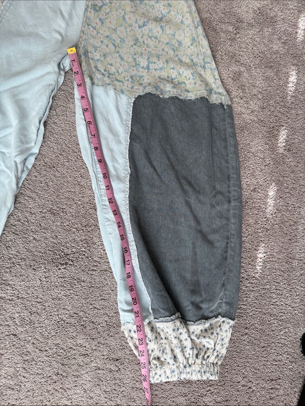 POL Patchwork Light Blue and Gray mixed fabrics Harem Pants - Picture 15 of 16